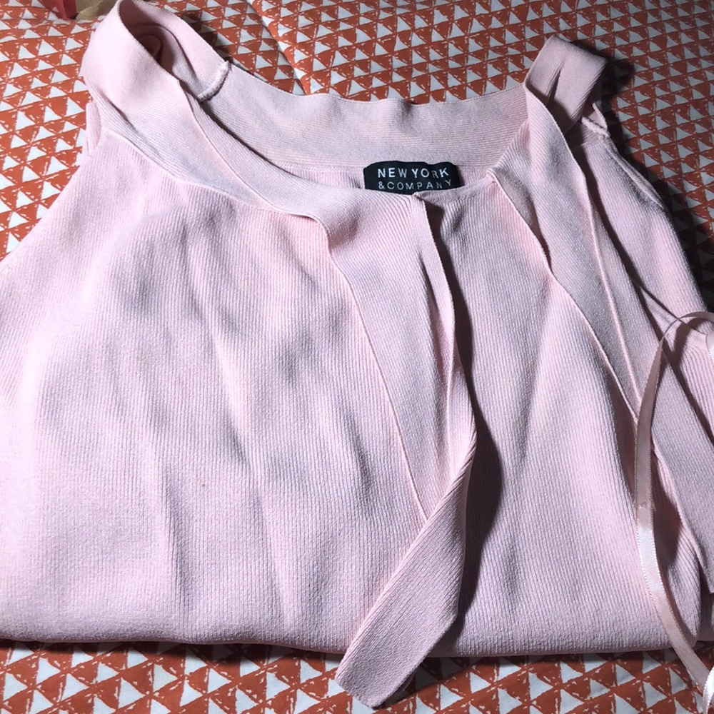 Light pink sleeveless New York and company blouse